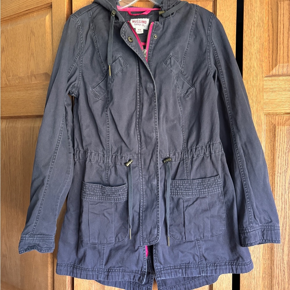 Mossimo Supply Co Women’s Grey Utility Jacket with Drawstring Waist M